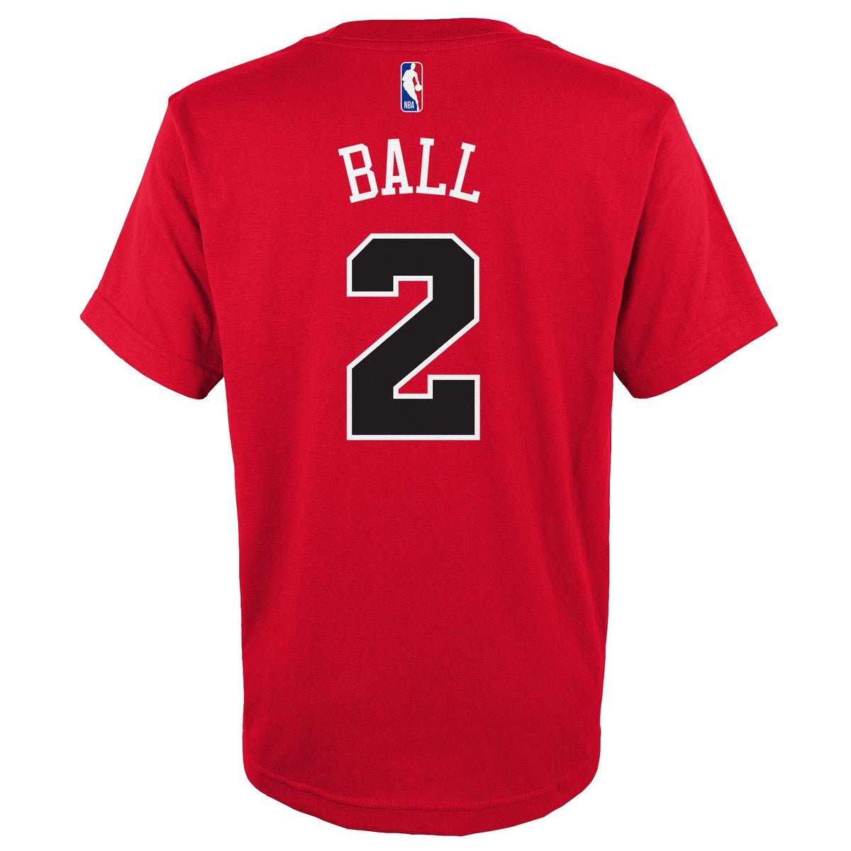 Youth Chicago Bulls Lonzo Ball Red NBA Player Name And Number T-Shirt product image 2, provided for visual reference and