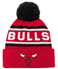 Youth Chicago Bulls Red NBA Cuff Pom Knit product image 1, provided for visual reference and product detail review