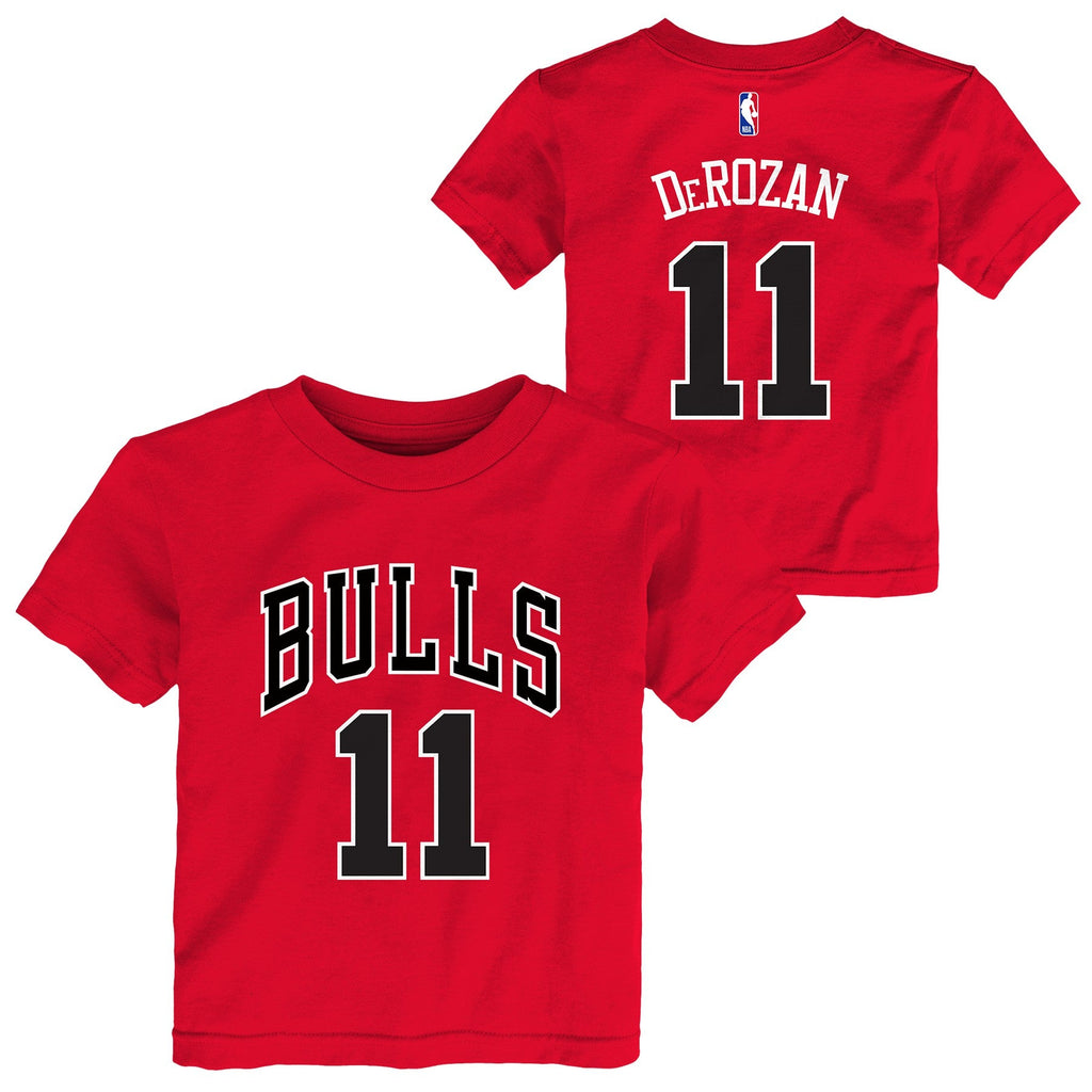 Toddler Demar Derozan Red Chicago Bulls Name & Number T-Shirt product image 1, provided for visual reference and product