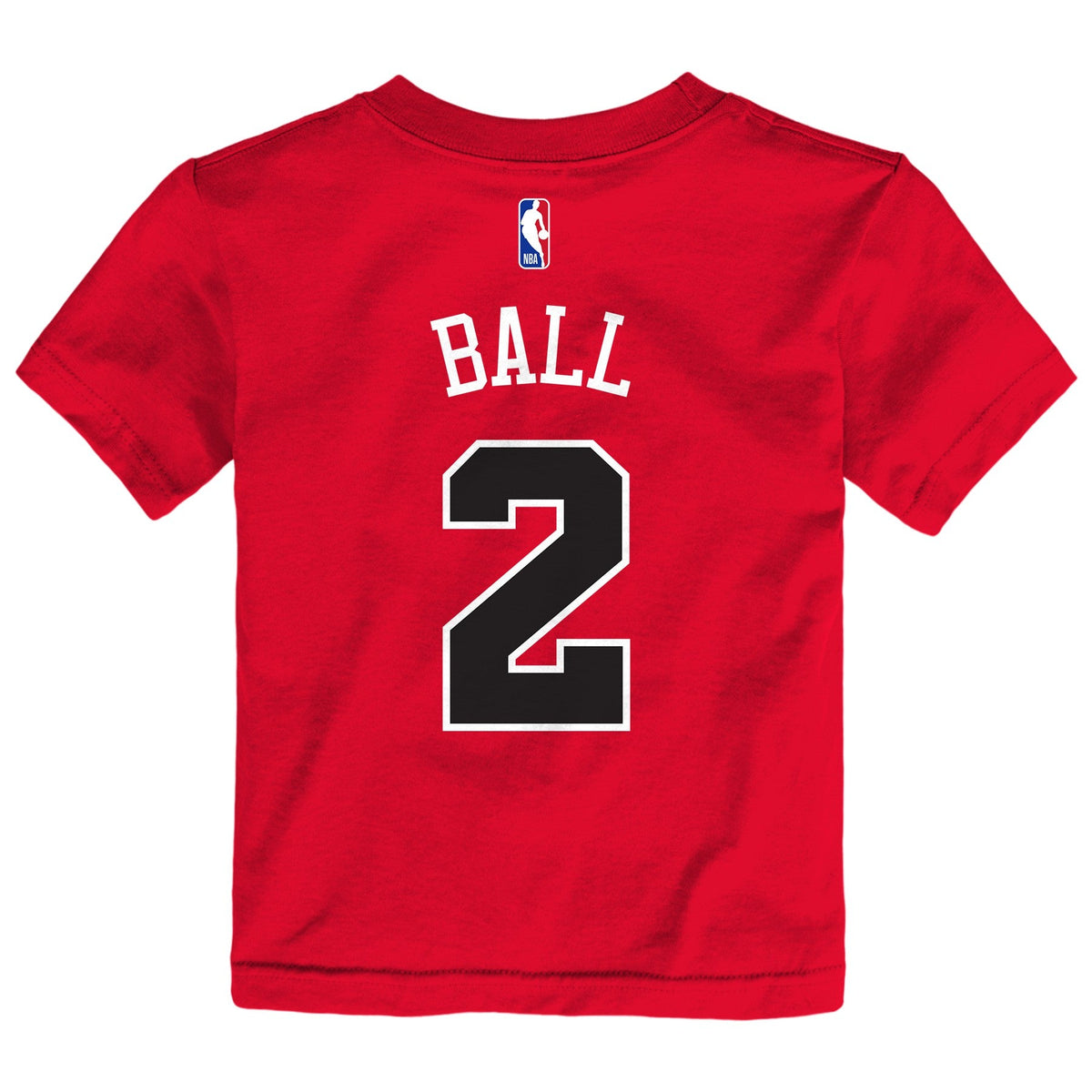 Toddler Lonzo Ball Red Chicago Bulls Name & Number T-Shirt product image 2, provided for visual reference and product detail
