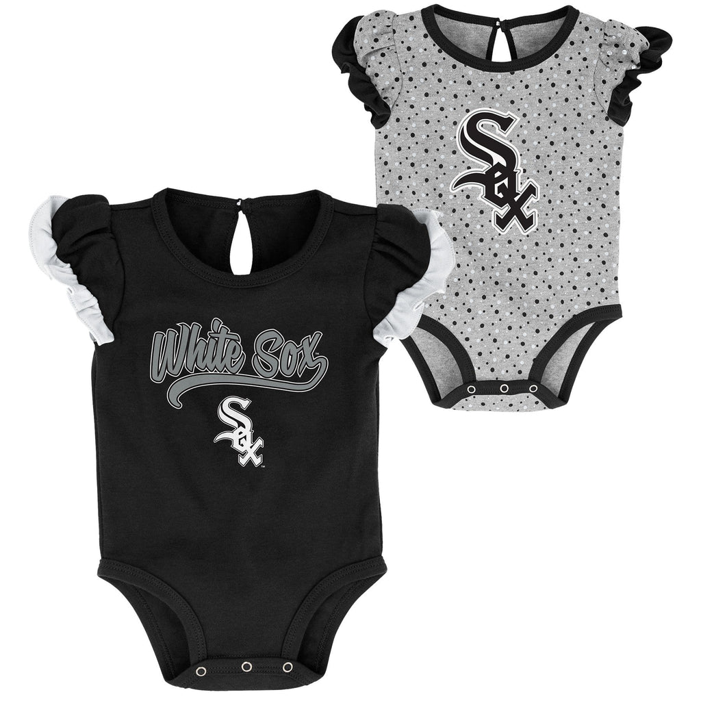 Infant Girls MLB Chicago White Sox Scream and Shout Short Sleeve 2 Pack Creeper Set product image 1, provided for visual