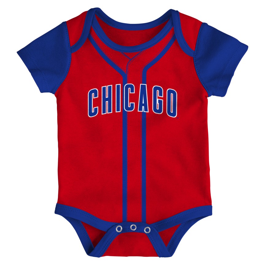 Infant MLB Chicago Cubs Double Short Sleeve 2 Pack Creeper Set product image 3, provided for visual reference and product
