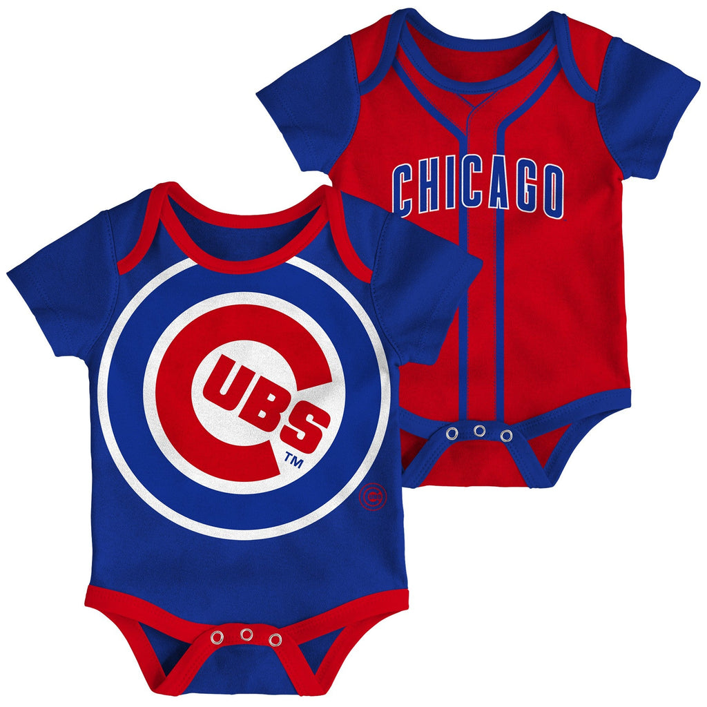 Infant MLB Chicago Cubs Double Short Sleeve 2 Pack Creeper Set product image 1, provided for visual reference and product