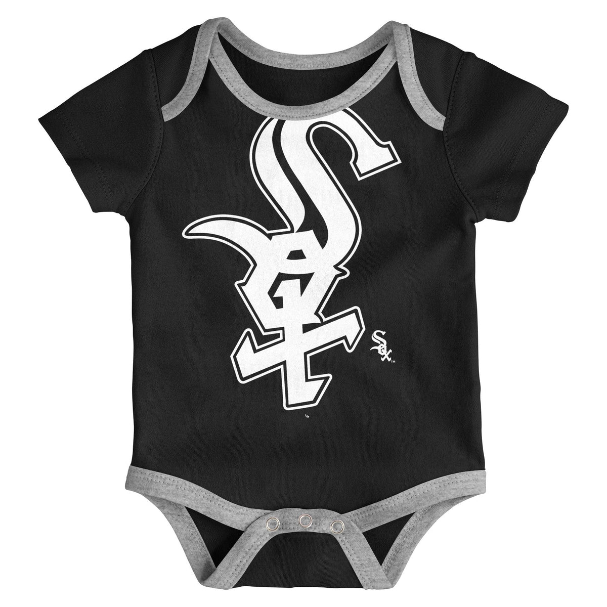 Infant MLB Chicago White Sox Double Short Sleeve 2 Pack Creeper Set product image 2, provided for visual reference and