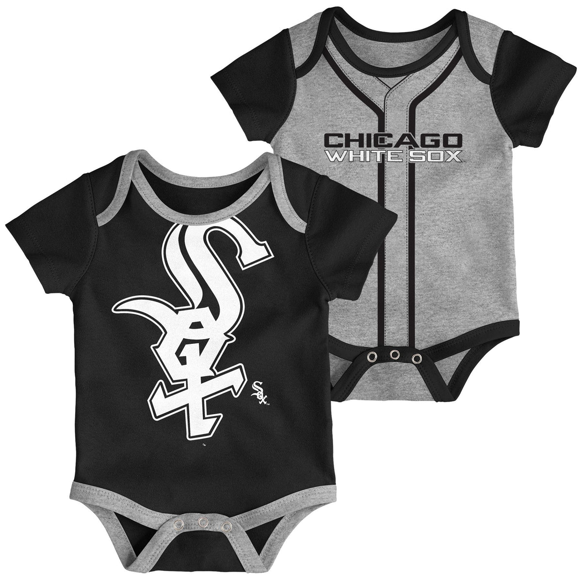 Infant MLB Chicago White Sox Double Short Sleeve 2 Pack Creeper Set product image 1, provided for visual reference and