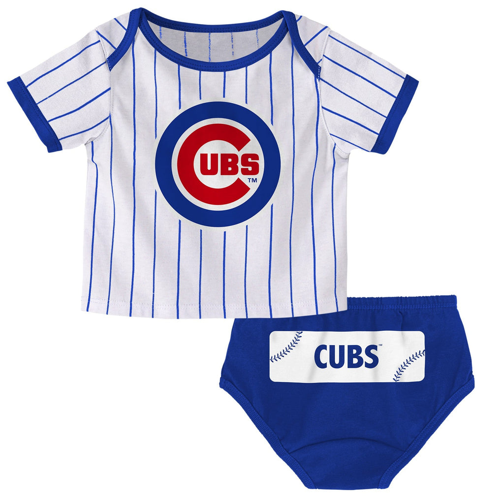 Infant MLB Chicago Cubs Relay Short Sleeve & Diaper Set product image 1, provided for visual reference and product detail