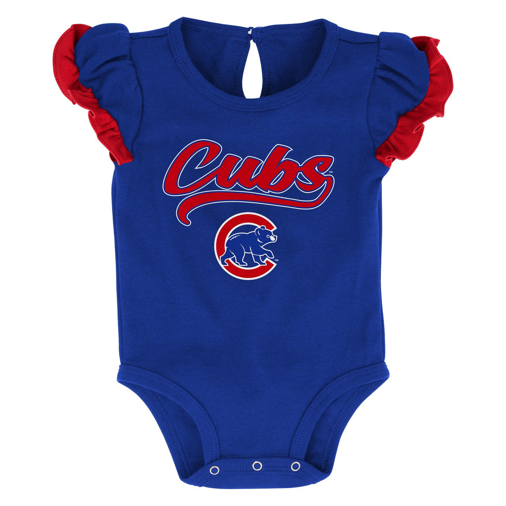 Infant Girls MLB Chicago Cubs Scream and Shout Short Sleeve 2 Pack Creeper Set product image 2, provided for visual