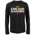 Youth Chicago Blackhawks Black Dri-Tek Performance Long Sleeve T-Shirt product image 1, provided for visual reference and