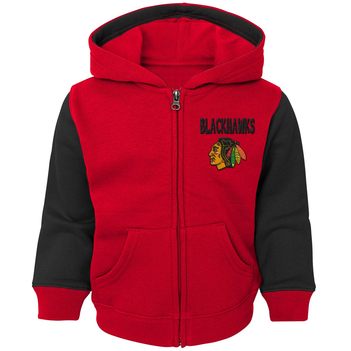 Infant Chicago Blackhawks Stadium Red Full Zip Hoodie product image 1, provided for visual reference and product detail