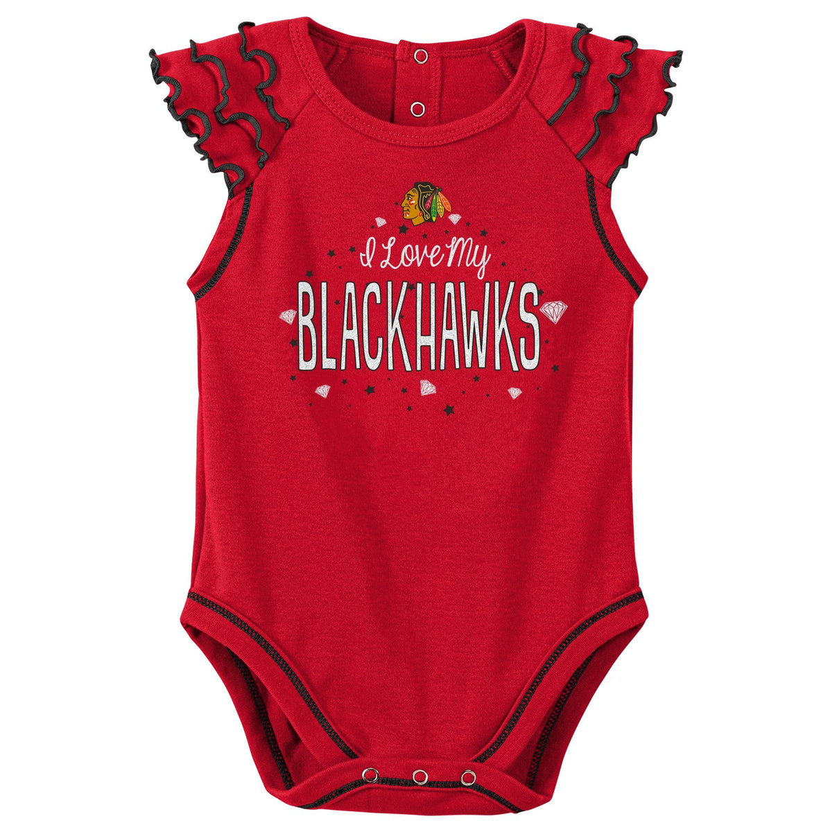 Infant Girls Chicago Blackhawks Shining All Star Short Sleeve Creeper 2-Pack product image 2, provided for visual reference