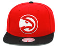 Mens NBA Atlanta Hawks 2 Tone Red/ Black Mitchell And Ness Basic Core Snapback Hat product image 1, provided for visual