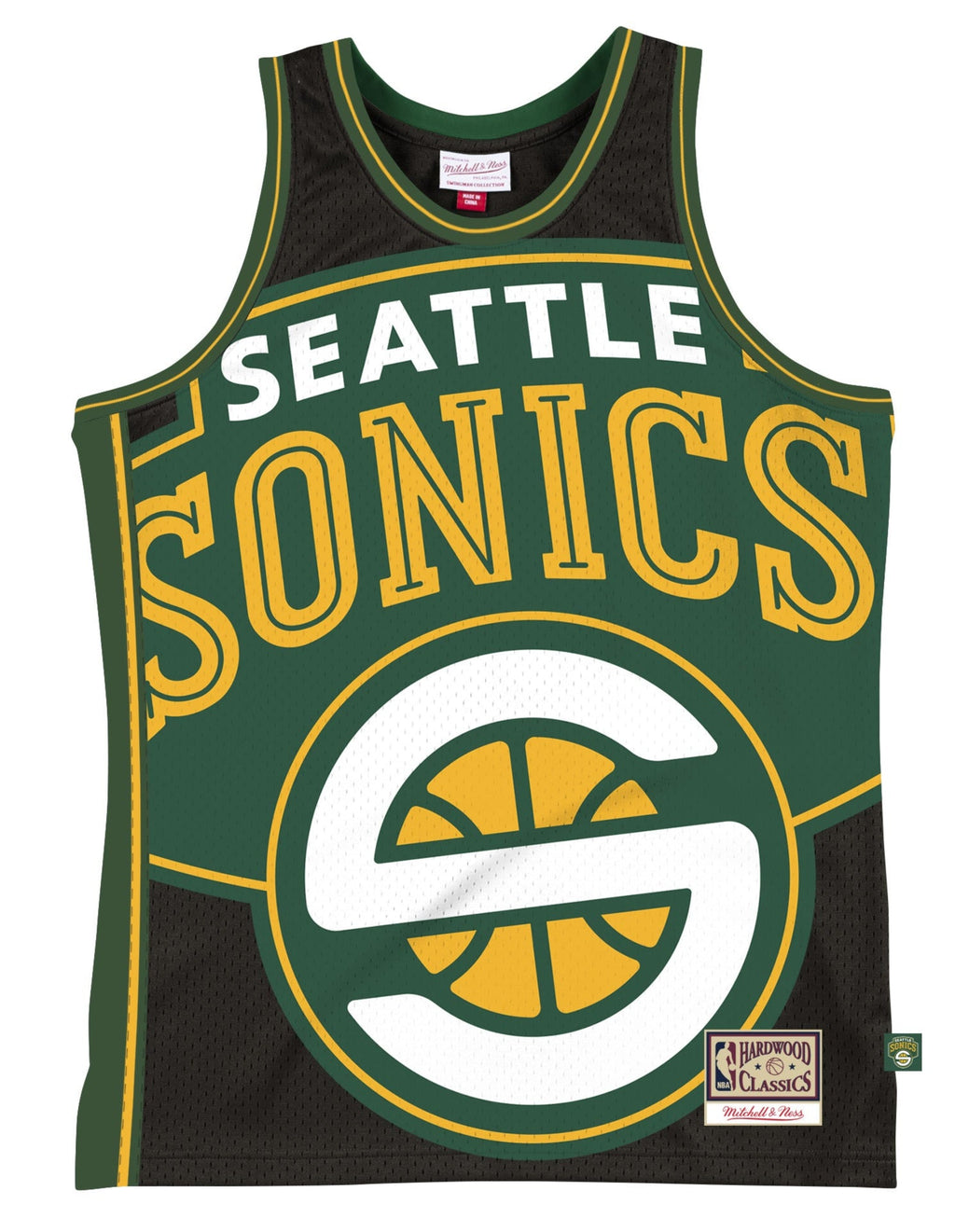 Seattle SuperSonics Mitchell & Ness Black Hardwood Classics Blown Out Fashion Jersey for Men product image 1, provided for