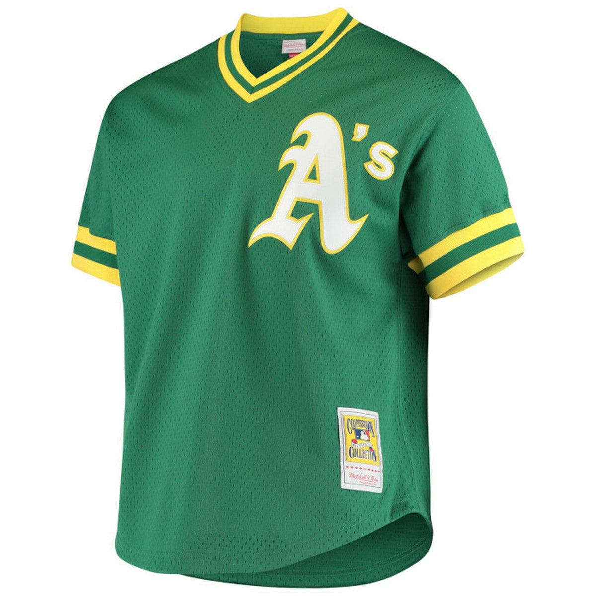 Oakland Athletics Rickey Henderson 1991 Mitchell & Ness Green Cooperstown 1987 Mesh Batting Practice Jersey for Men product