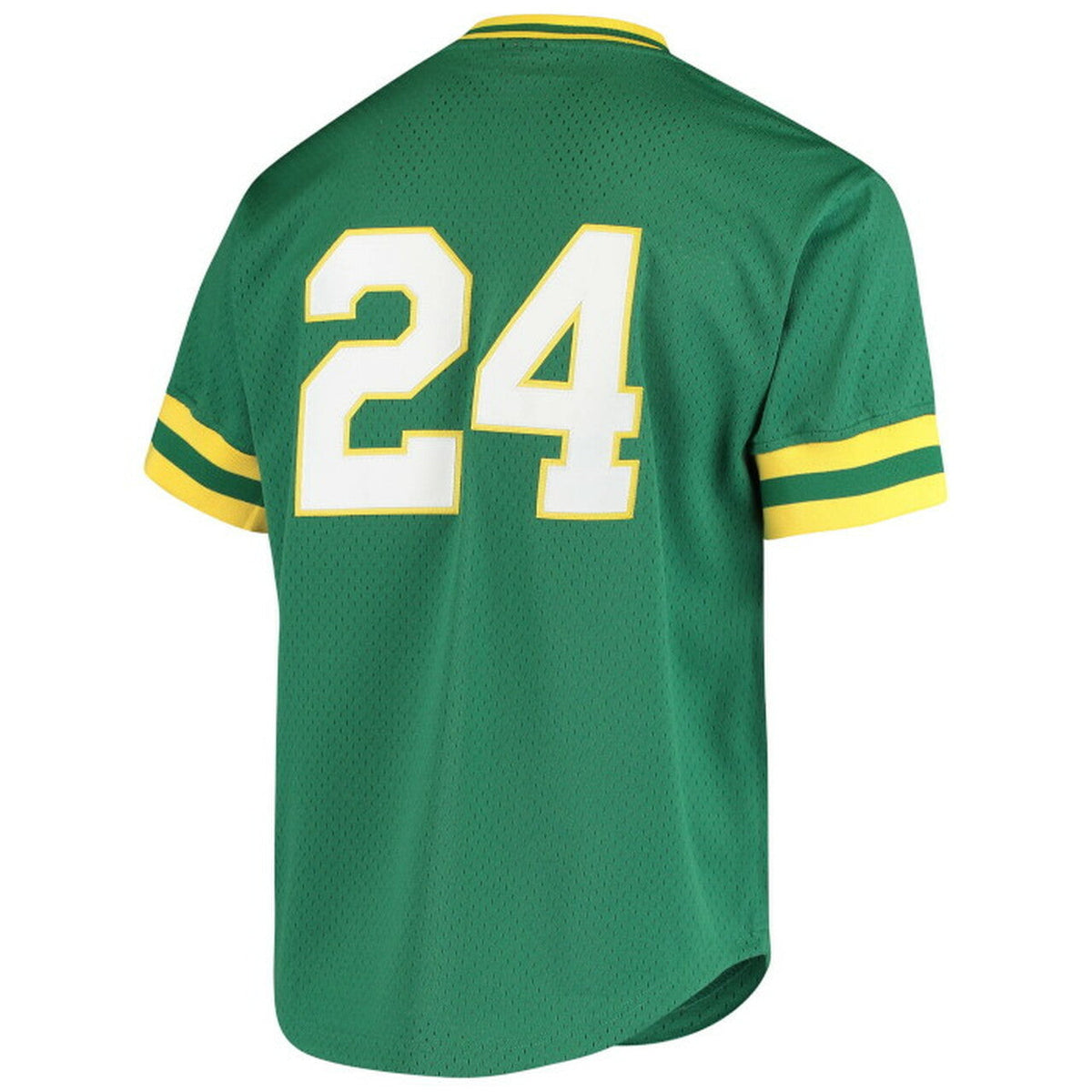 Oakland Athletics Rickey Henderson 1991 Mitchell & Ness Green Cooperstown 1987 Mesh Batting Practice Jersey for Men product