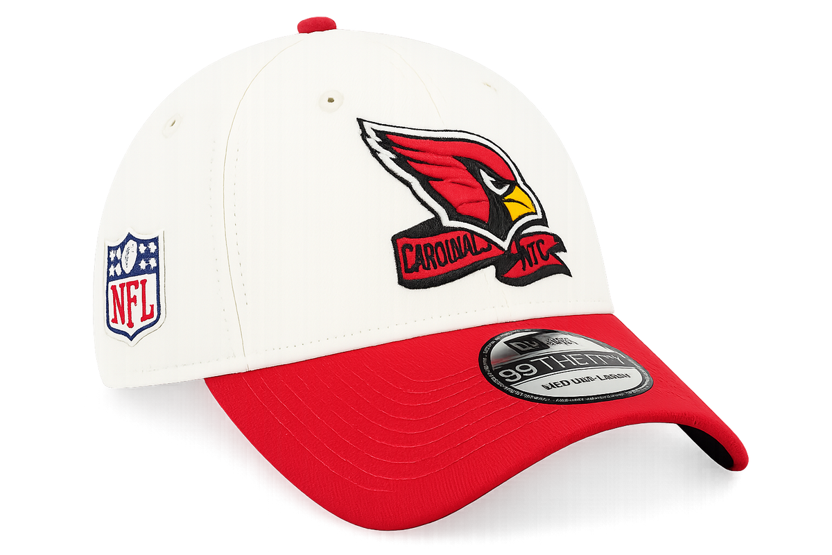 Arizona Cardinals New Era Cream/Red 2022 Sideline 39THIRTY Flex Hat for Men product image 1, provided for visual reference