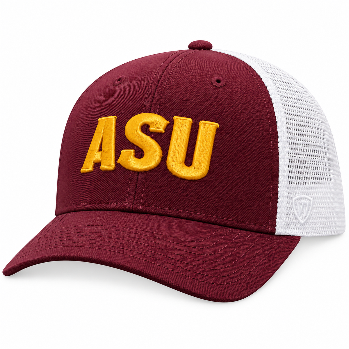 Arizona State Sun Devils ASU Top of the World Victory Maroon/White Trucker Snapback Hat for Men product image 1, provided