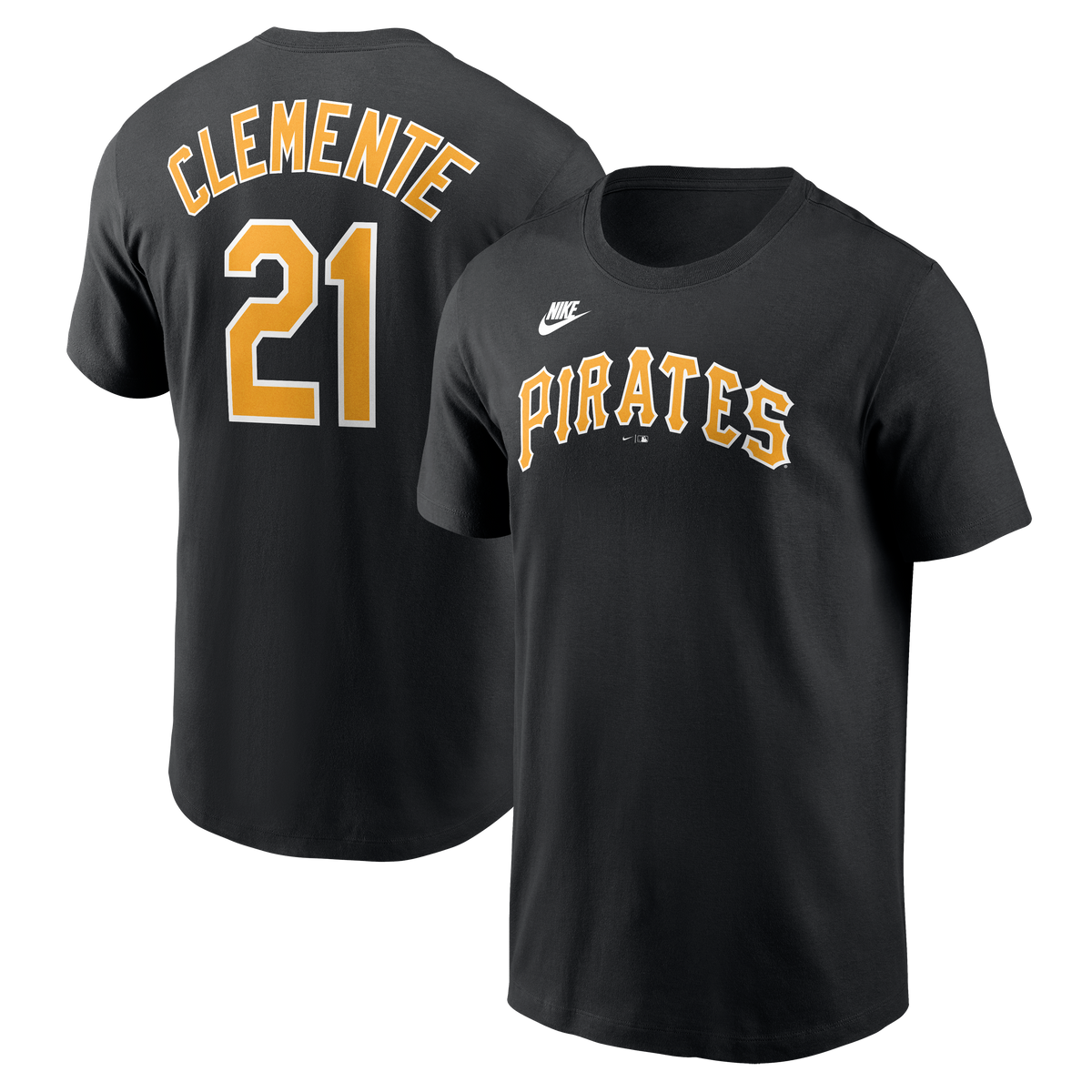 Pittsburgh Pirates Roberto Clemente Nike Black Cooperstown Collection Name & Number T-Shirt for Men product image 1,