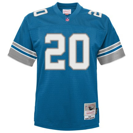 Youth Detroit Lions Barry Sanders Mitchell & Ness Honolulu Blue Retired Player Vintage Replica Jersey product image 2,
