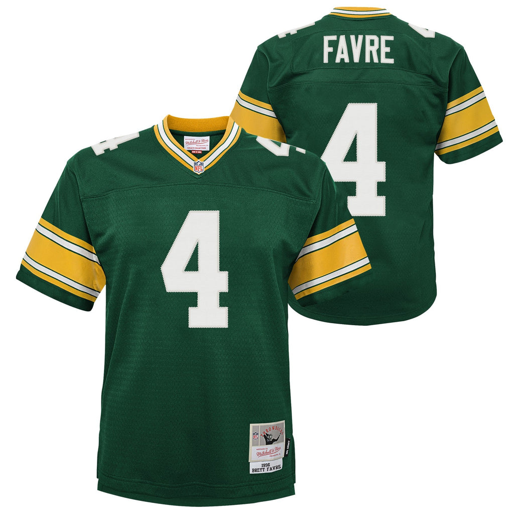 Youth Green Bay Packers Brett Favre 1996 Mitchell & Ness Green Retired Player Vintage Replica Jersey product image 1,