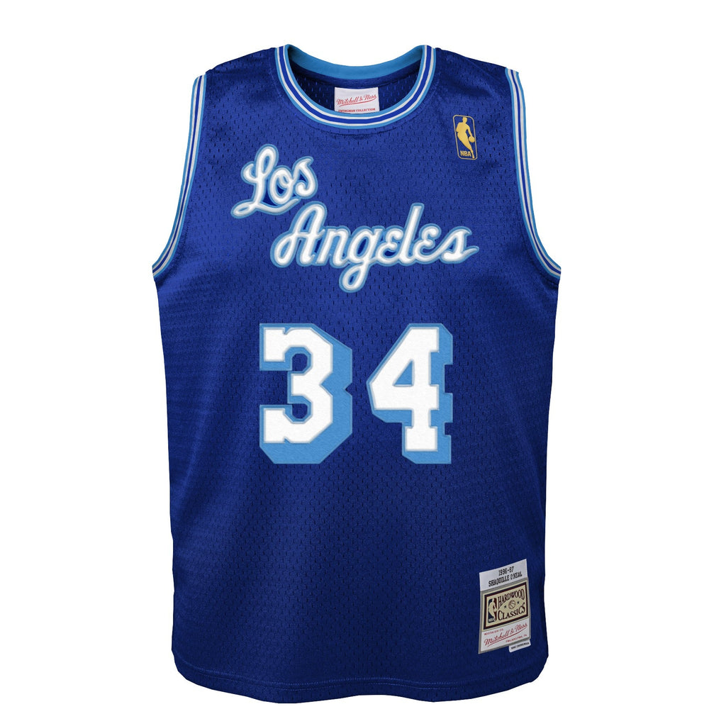 Youth Los Angeles Lakers Shaquille O'Neal Mitchell & Ness Blue 1996-97 Hardwood Classics Swingman Jersey product image 2,