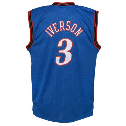 Youth Philadelphia 76ers Allen Iverson Mitchell & Ness Blue 1999-2000 Hardwood Classics Swingman Jersey product image 3,