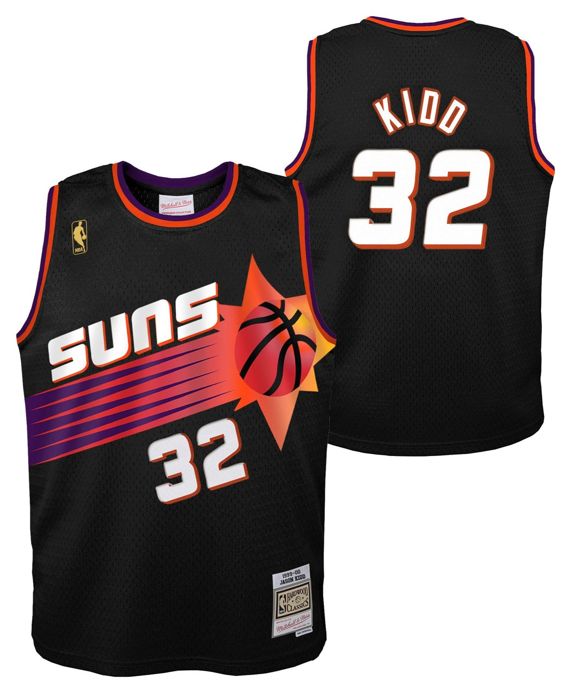 Youth Phoenix Suns Jason Kidd Mitchell & Ness Black 1996-97 Hardwood Classics Swingman Jersey product image 1, provided for