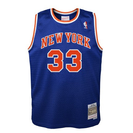 Youth New York Knicks Patrick Ewing Mitchell & Ness Blue 1991-92 Hardwood Classics Swingman Jersey product image 2, provided