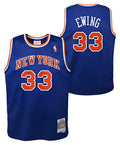 Youth New York Knicks Patrick Ewing Mitchell & Ness Blue 1991-92 Hardwood Classics Swingman Jersey product image 1, provided