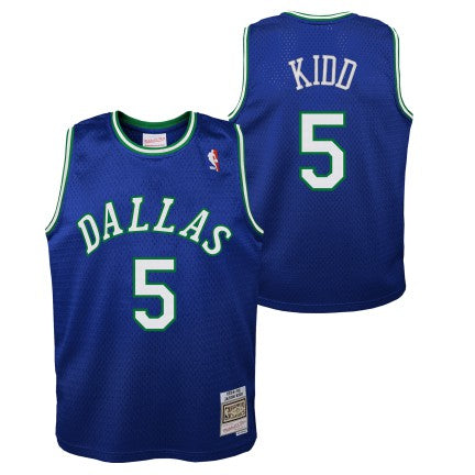 Youth Jason Kidd Dallas Mavericks Mitchell & Ness Blue 1994-95 Hardwood Classics Swingman Jersey product image 1, provided