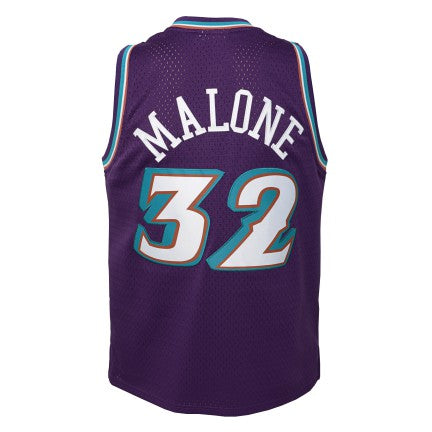 Youth Utah Jazz Karl Malone Mitchell & Ness Purple 1996-97 Hardwood Classics Swingman Jersey product image 3, provided for