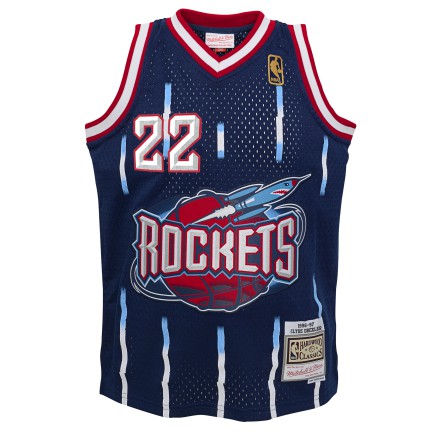 Youth Houston Rockets Clyde Drexler Mitchell & Ness Navy 1996-97 Hardwood Classics Swingman Jersey product image 2, provided