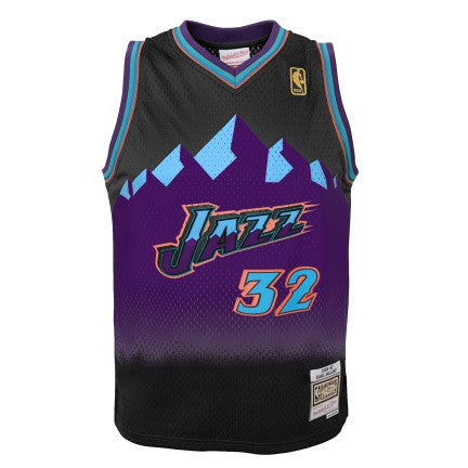 Youth Utah Jazz Karl Malone Mitchell & Ness 1996-97 Hardwood Classics Reload 2.0 Swingman Jersey-Black product image 2,
