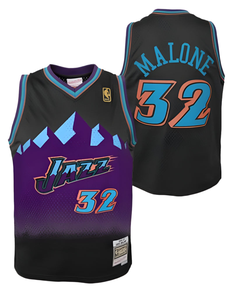 Youth Utah Jazz Karl Malone Mitchell & Ness 1996-97 Hardwood Classics Reload 2.0 Swingman Jersey-Black product image 1,