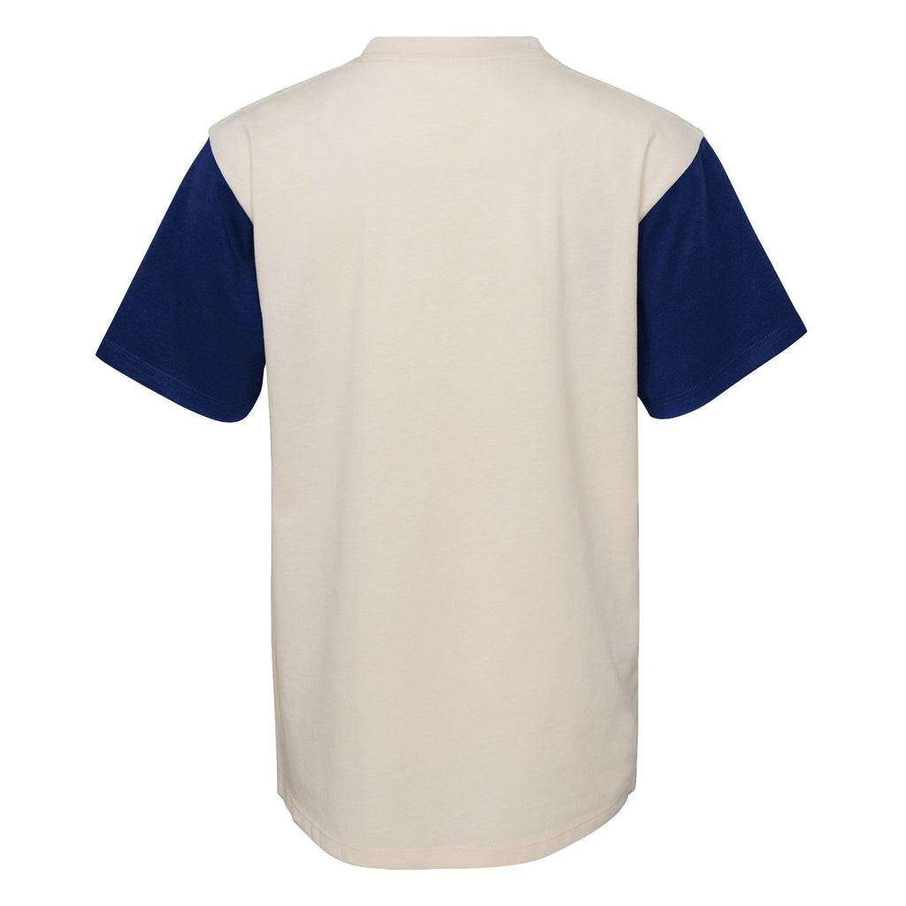 Youth Chicago White Sox Mitchell and Ness Cream/Navy Colorblock T-Shirt product image 3, provided for visual reference and