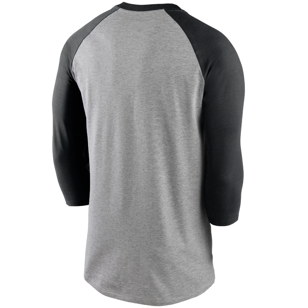 Chicago White Sox Nike Gray/Black Property Of Tri-Blend Raglan 3/4 Sleeve T-Shirt for Men product image 3, provided for