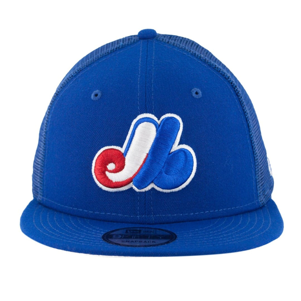 Montreal Expos New Era Blue 9FIFTY Mesh Trucker Snapback Hat product image 2, provided for visual reference and product