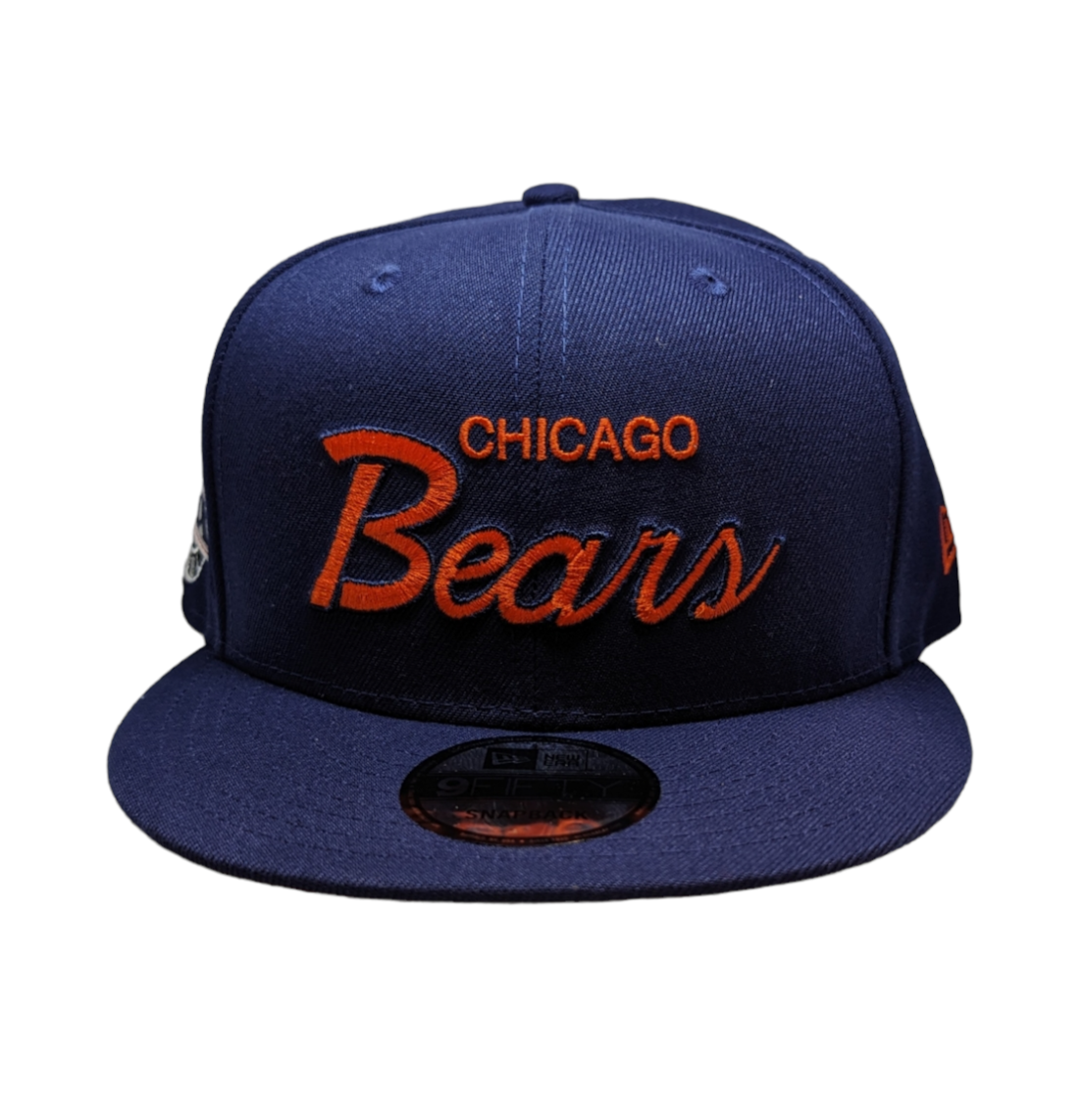 Mens Chicago Bears New Era Griswold Navy Super Bowl XX Side Patch 9FIFTY Snapback Hat product image 2, provided for visual