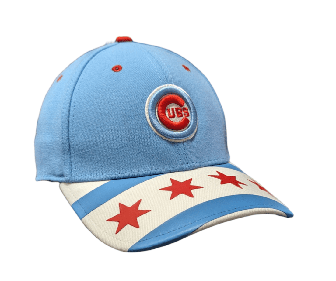 Mens MLB Chicago Cubs Chicago Flag Wrapped 39THIRTY Flex Fit Cap By New Era product image 3, provided for visual reference