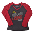 Chicago Blackhawks Old Time Hockey Gray/Red Patricia Long Sleeve T-Shirt for Women product image 1, provided for visual