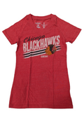 Chicago Blackhawks Red CCM Blue Line V-Neck T-Shirt for Women product image 1, provided for visual reference and product