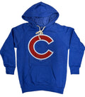 Chicago Cubs Distressed Logo Pullover Hoodie By Majestic Threads for Men product image 1, provided for visual reference and