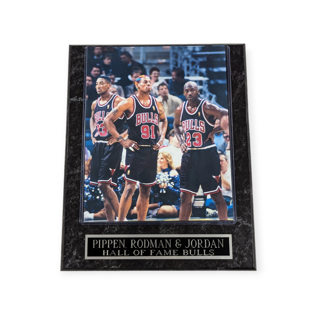 Dennis Rodman, Michael Jordan, & Scottie Pippen Chicago Bulls Wall Plaque product image 1, provided for visual reference and