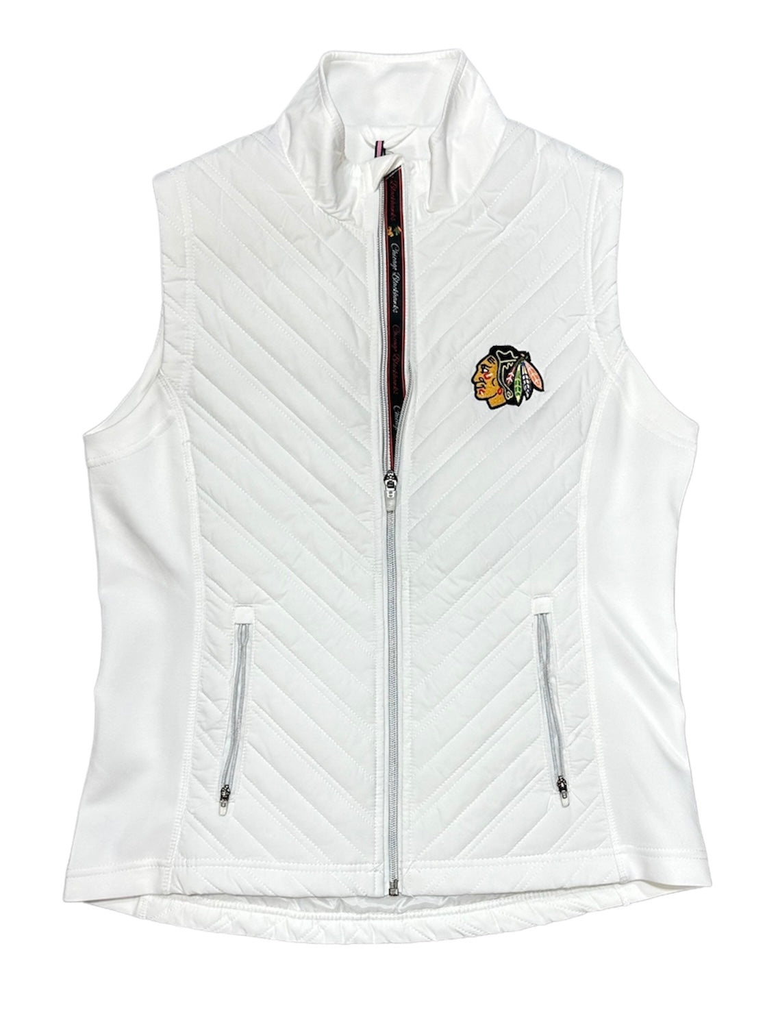 Chicago Blackhawks Transition Icon Heather Vest for Women product image 1, provided for visual reference and product detail