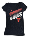 Chicago Bulls Womens Scoop Neck Night Out Burn Out T-Shirt product image 1, provided for visual reference and product detail