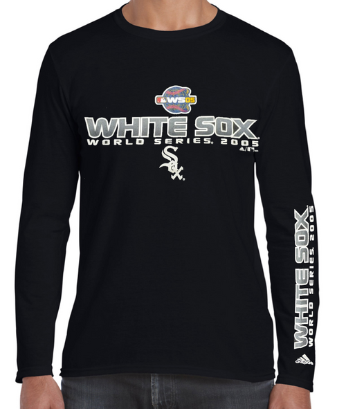 adidas Chicago White Sox 2005 World Series Bound Black Long Sleeve T-Shirt for Men product image 1, provided for visual