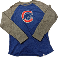 Chicago Cubs Majestic Heathered Gray/Heathered Royal Team Tri-Blend Raglan Long Sleeve T-Shirt for Men product image 1,
