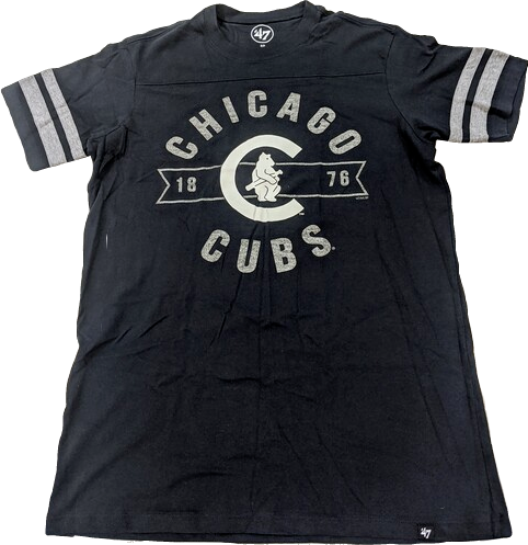 Men’s Chicago Cubs 47' Brand Downfield Navy T-Shirt product image 1, provided for visual reference and product detail review