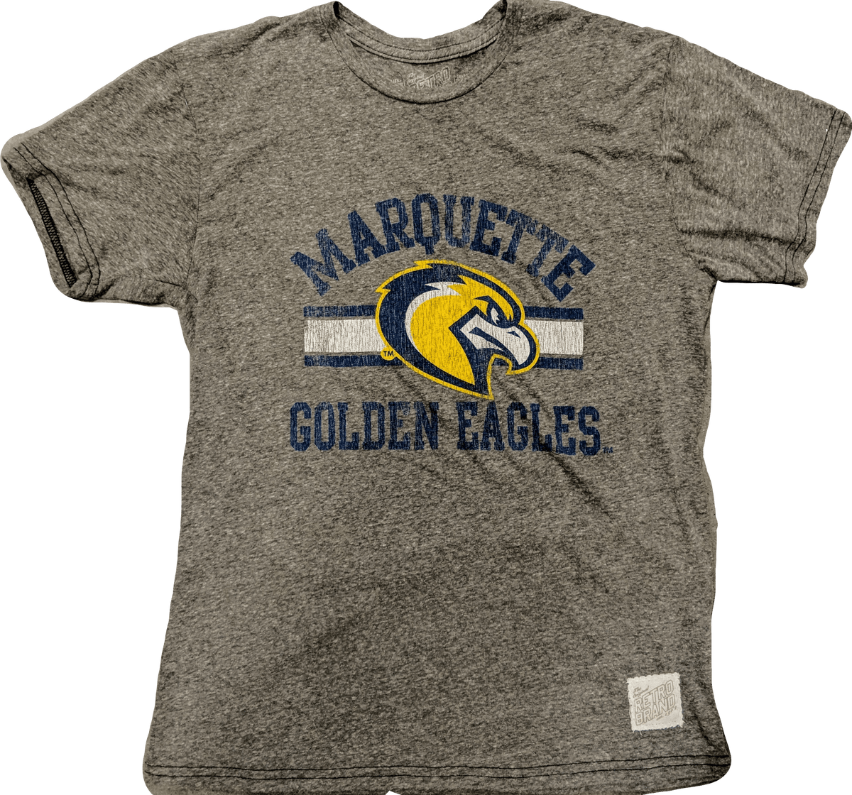 NCAA Marquette Golden Eagles Retro Brand Gray TriBlend T-Shirt for Men product image 1, provided for visual reference and