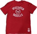 NCAA Mens adidas Wisconsin Badgers Red Gym Class T-Shirt product image 1, provided for visual reference and product detail