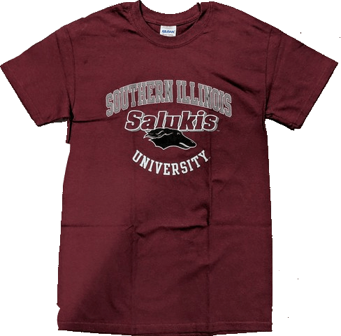 Mens Southern Illinois Salukis Maroon Campus One T-Shirt product image 1, provided for visual reference and product detail